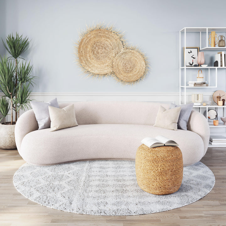 boucle curved sofa