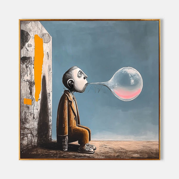 Boy Blowing a Glass Bubble