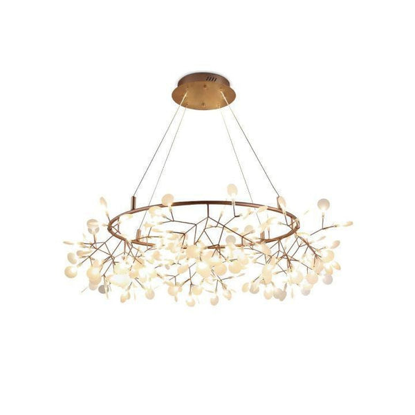 Branching Acrylic Leaf Rose Gold Chandelier