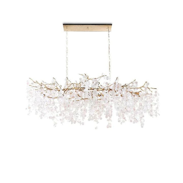 Branching Brass Chandelier with Clear Glass Discs