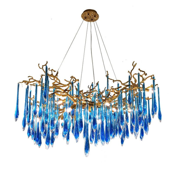 Branching Ceramic Raindrop Cluster Chandelier