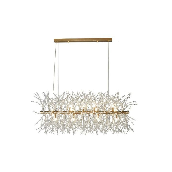 Branching Crystal Cluster Steel Chandelier