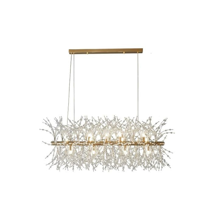 Branching Crystal Cluster Steel Chandelier