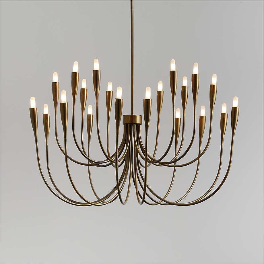 Brass and Steel Candelabra Ring Chandelier