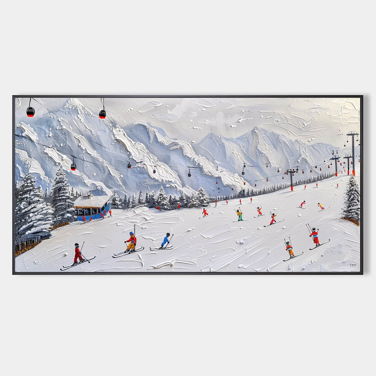 Bright Skiers on Alpine Slopes