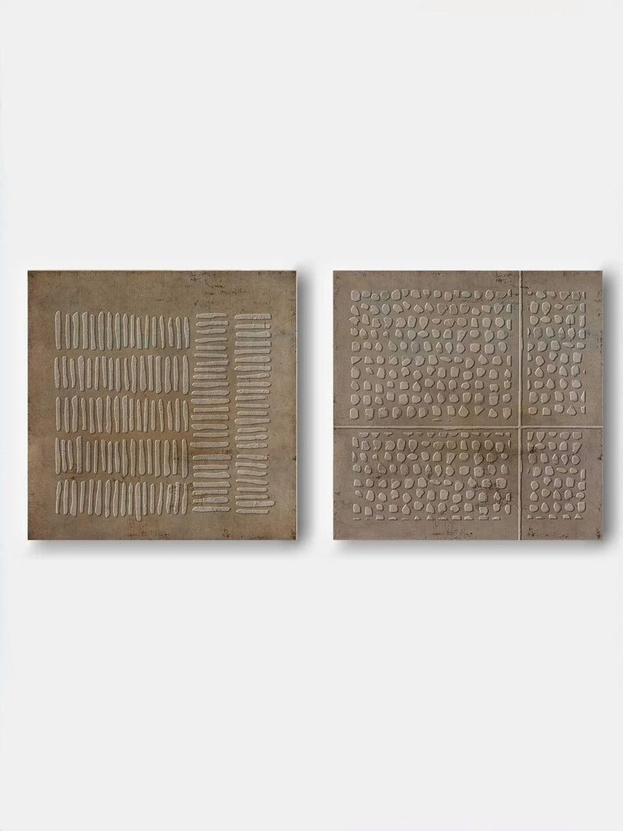 Brown & Beige Abstract Painting Set of 2