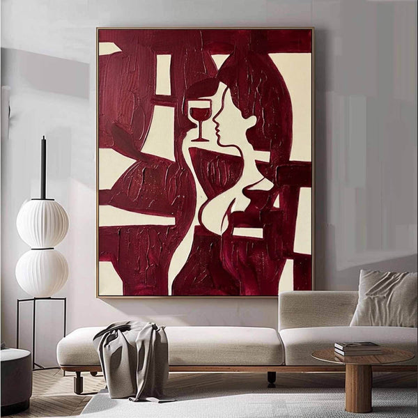 Burgundy Muse with Wine Glass