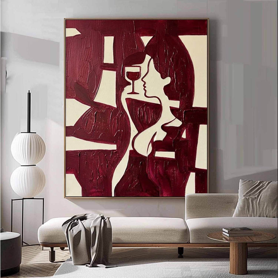 Burgundy Muse with Wine Glass