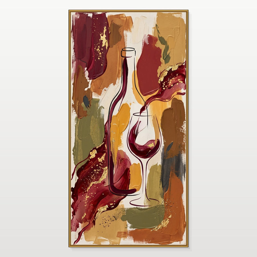 Burgundy Pour with Gold Leaf