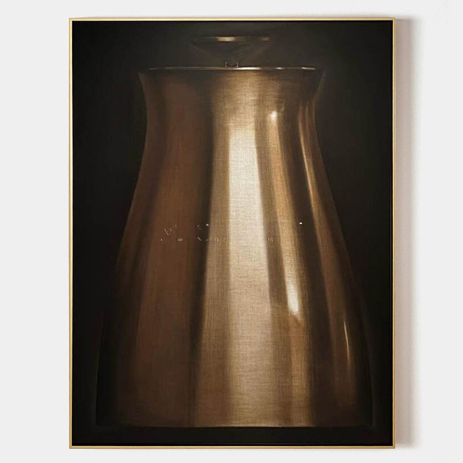 Burnished Bronze Vessel in Shadow