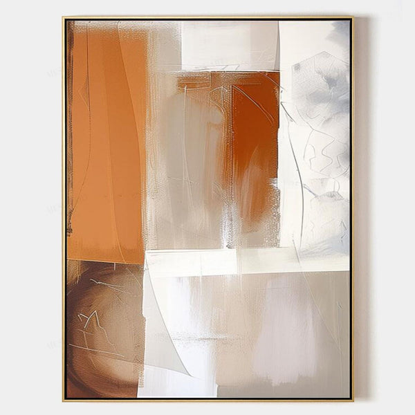 Burnt Orange and Ivory Abstract Blocks
