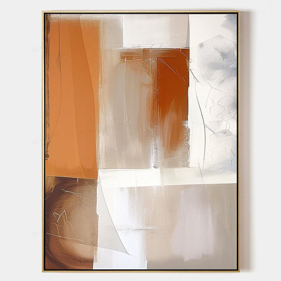 Burnt Orange and Ivory Abstract Blocks