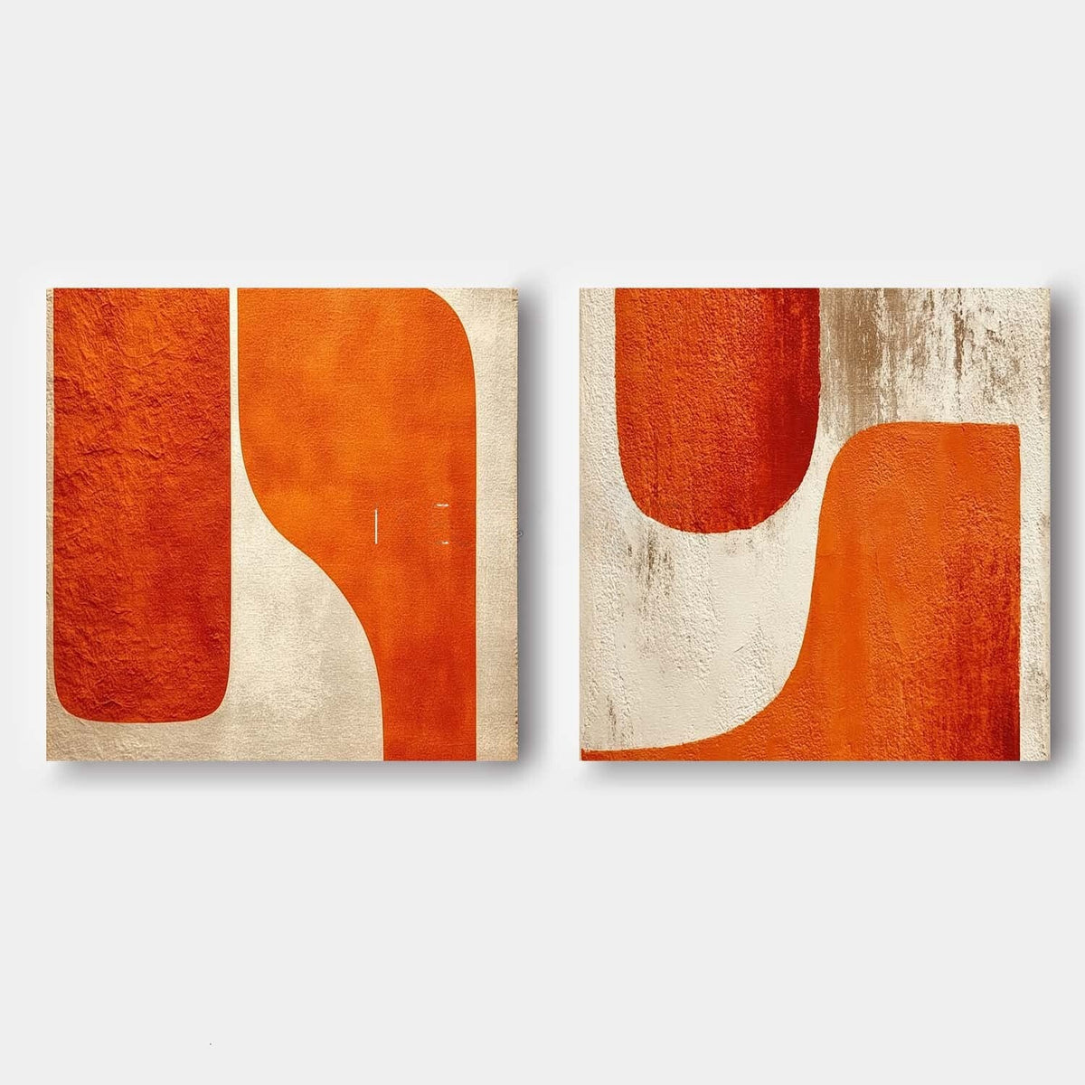 Burnt Orange Curves Diptych