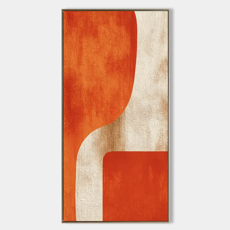 Burnt Orange Curves on Cream