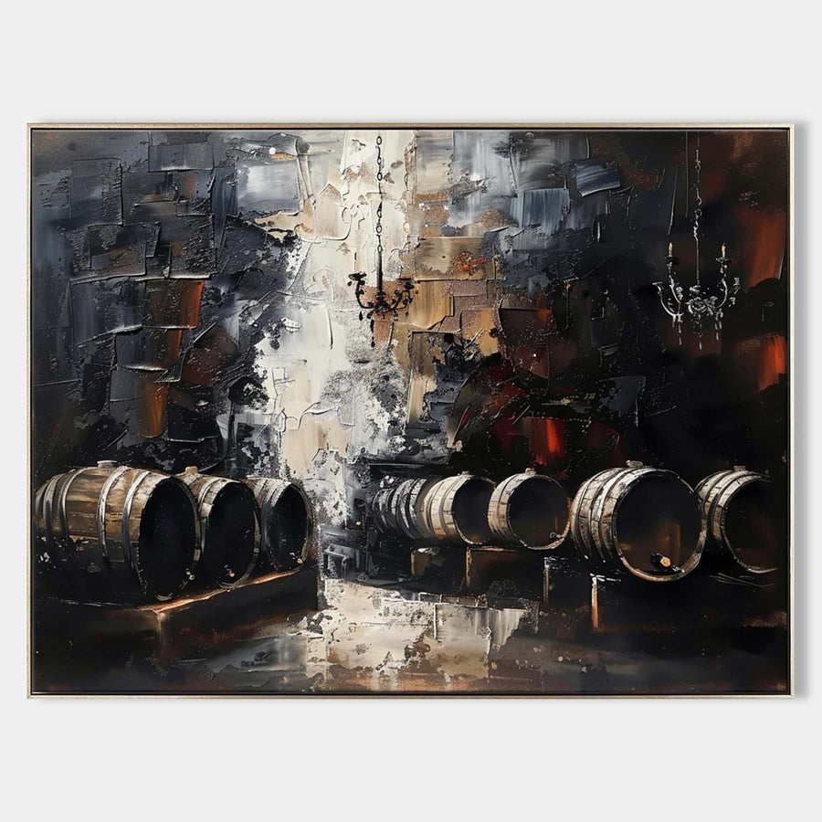 Candlelit Wine Cellar Barrels