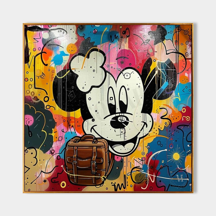 Cartoon Mouse with Leather Satchel