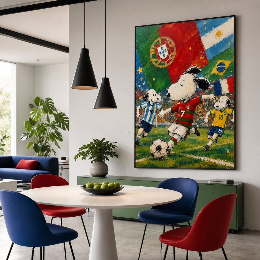 Cartoon Pups Chasing the Ball