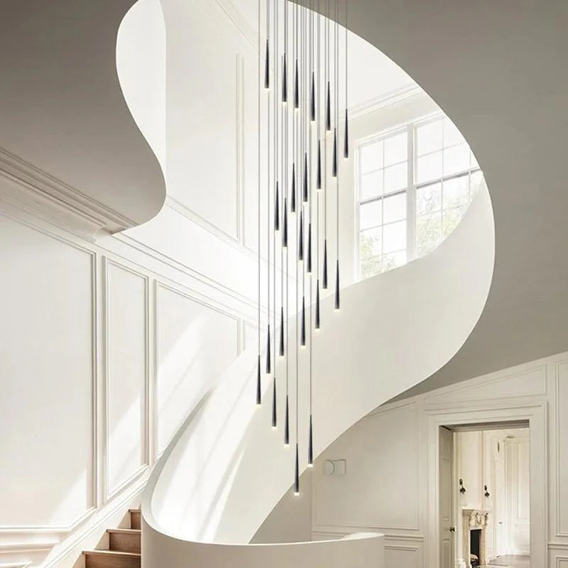 Cascading Acrylic and Metal Linear Pendant