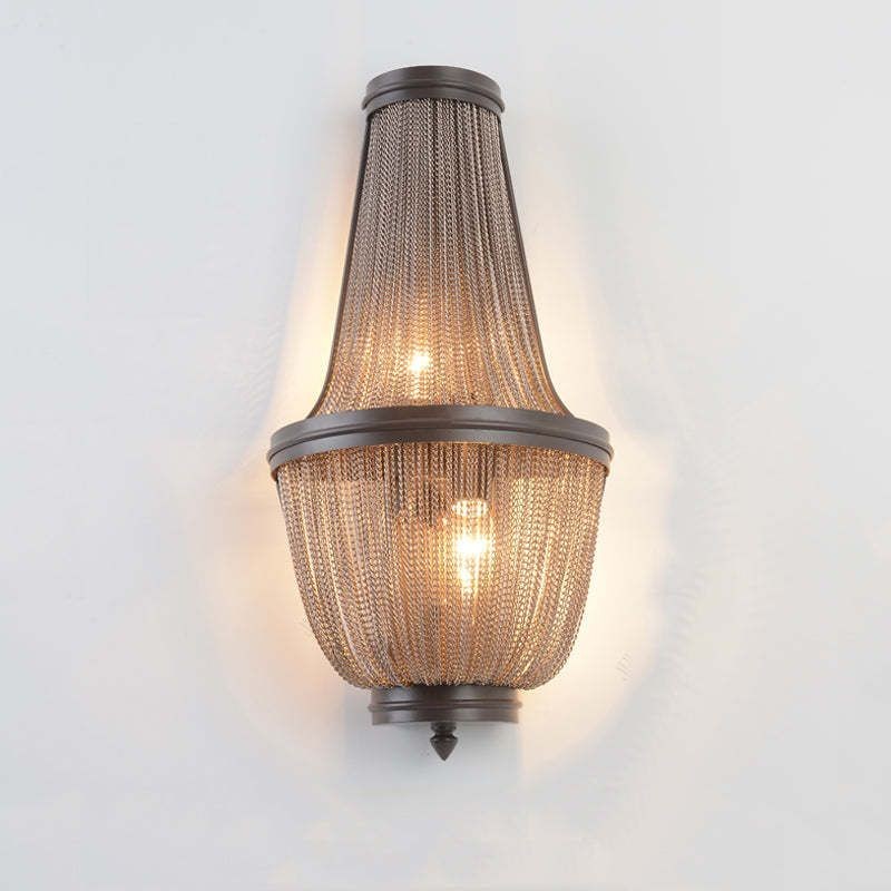 Cascading Aluminum Chain Curtain Wall Sconce