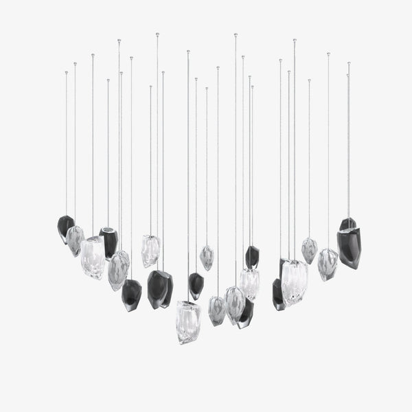 Cascading Crystal Glass Cluster Chandelier