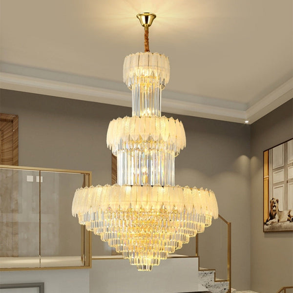 Cascading Crystal Plume Branch Chandelier