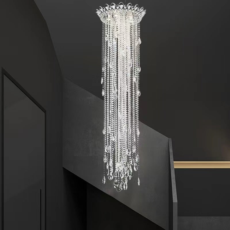 Cascading Crystal Raindrop Strand Chandelier