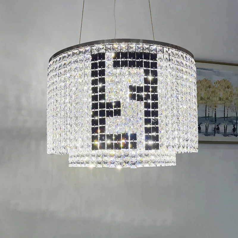 Cascading Crystal Strand Cluster Chandelier