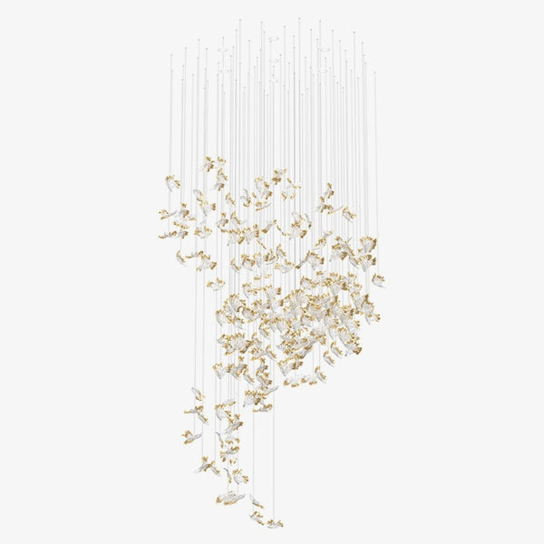 Cascading Frosted Glass Petal Cluster Chandelier