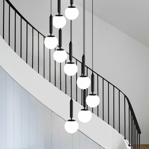 Cascading Glass Drop Iron Cluster Pendant