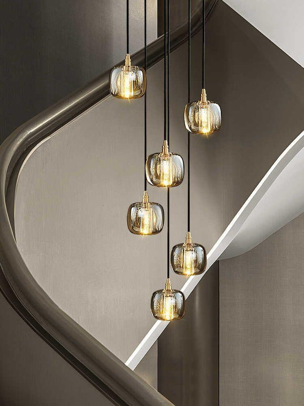 Cascading Glass Globe Cluster Pendant