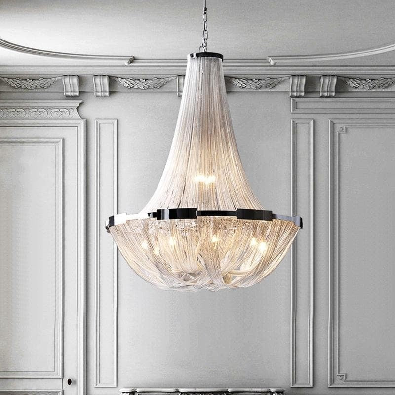 Cascading Gold Aluminum Chain Linear Chandelier
