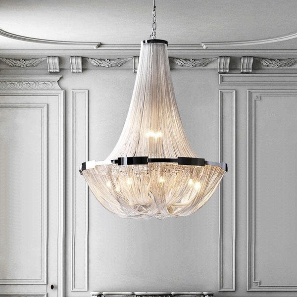 Cascading Gold Aluminum Chain Linear Chandelier