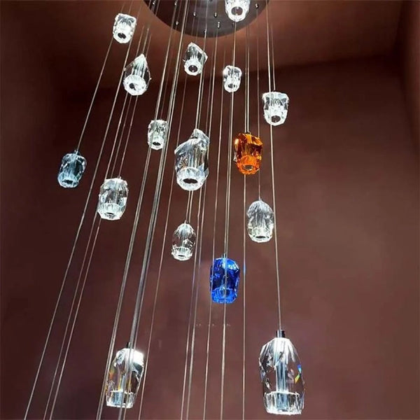 Cascading Irregular Crystal Cluster Chandelier
