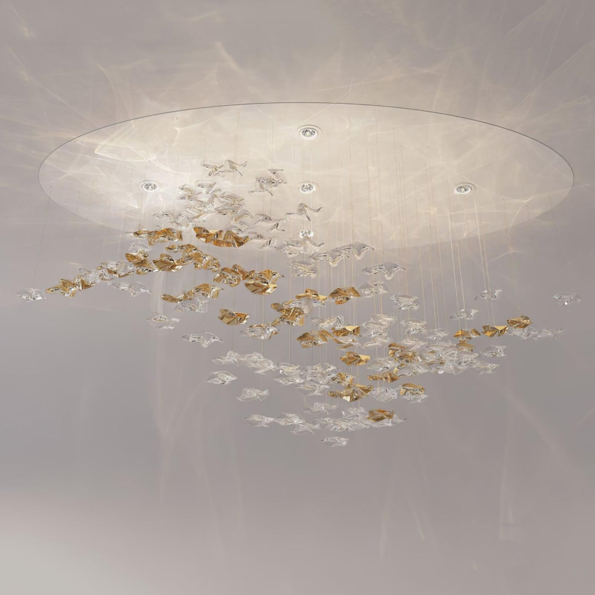Cascading Sea Glass Cluster Chandelier