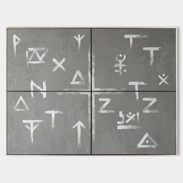 Chalk Runes on Concrete Gray