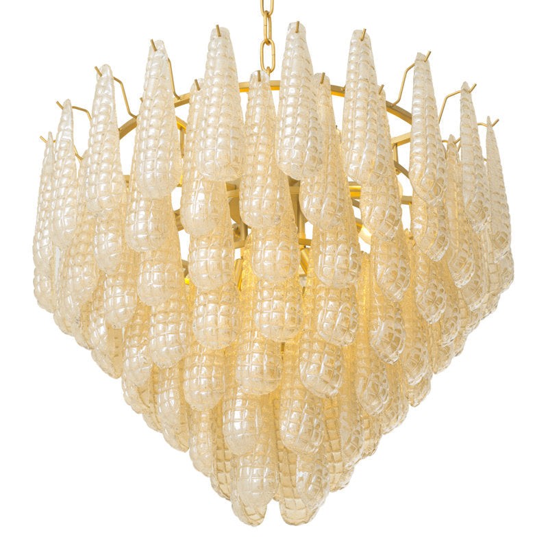 Champagne Glass Cluster Antique Brass Chandelier