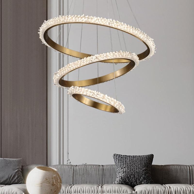 Champagne Gold Crystal Ring Chandelier
