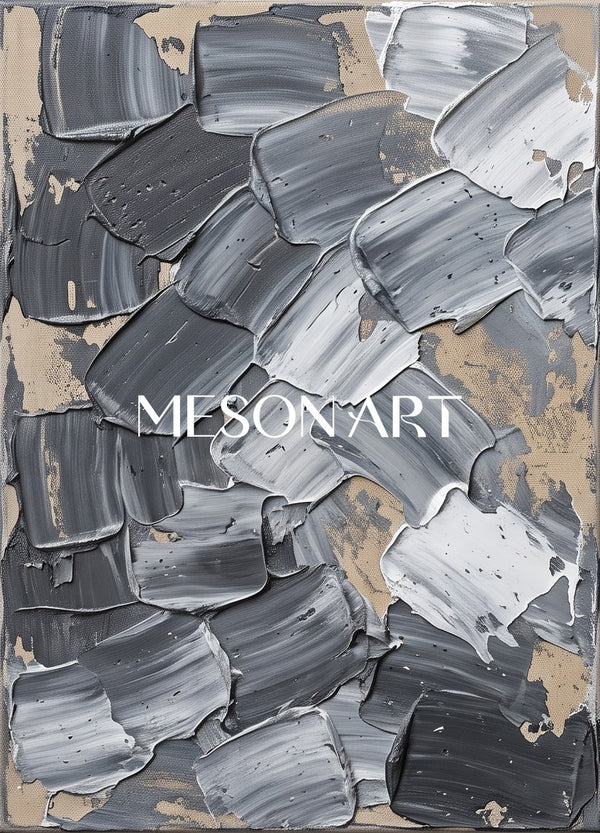 Charcoal and Silver Knife Strokes
