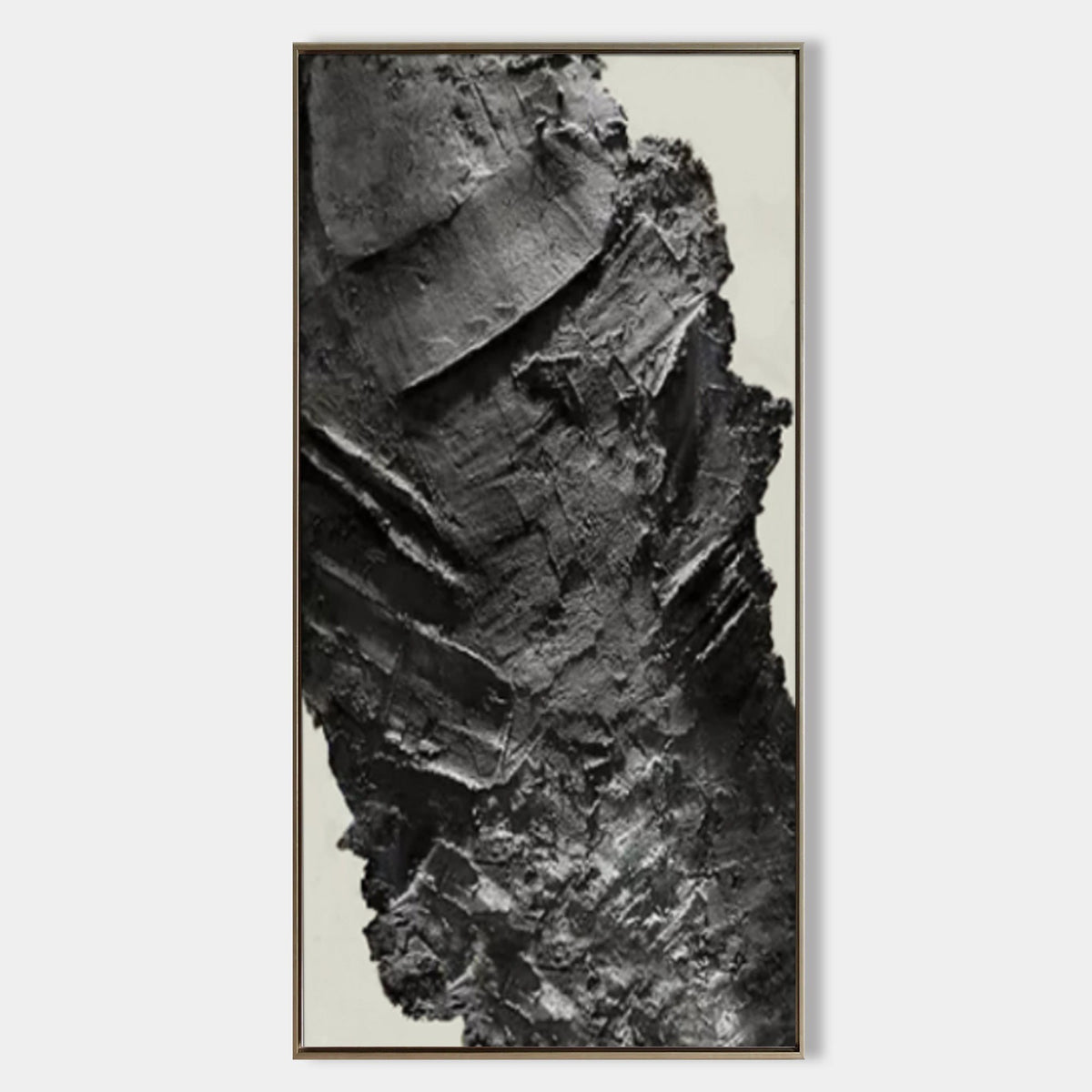 Charcoal Relief Rising on Ivory