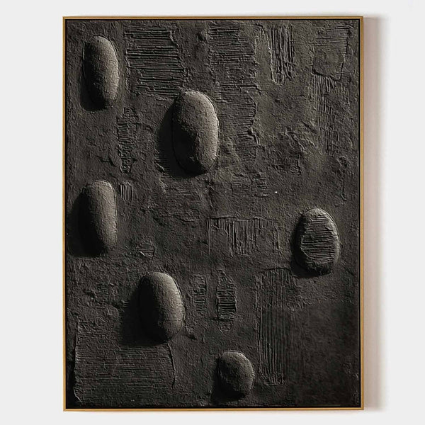 Charcoal Stones in Carved Relief