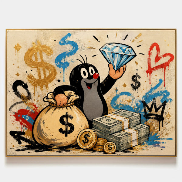 Cheerful Mole with Diamond and Cash