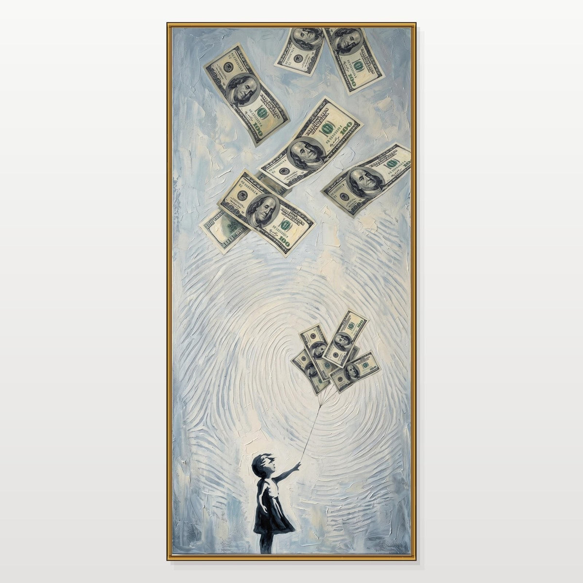 Child Releasing Floating Dollar Bills