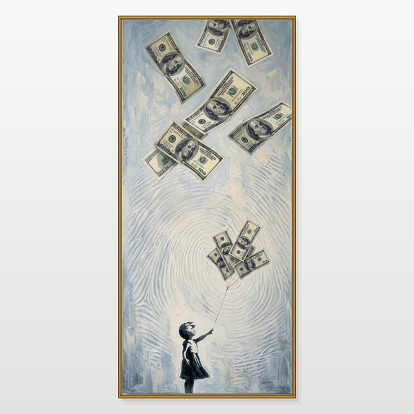 Child Releasing Floating Dollar Bills