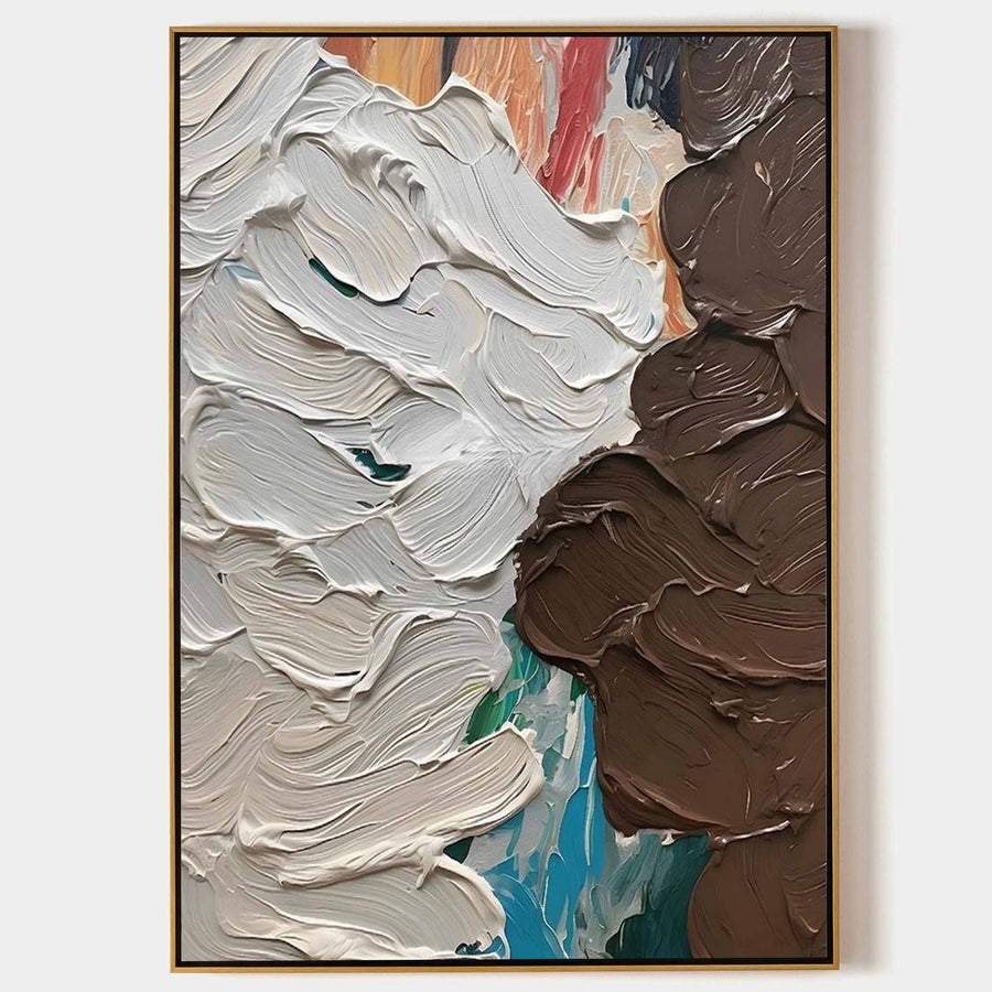Chocolate and Cream Impasto Abstract