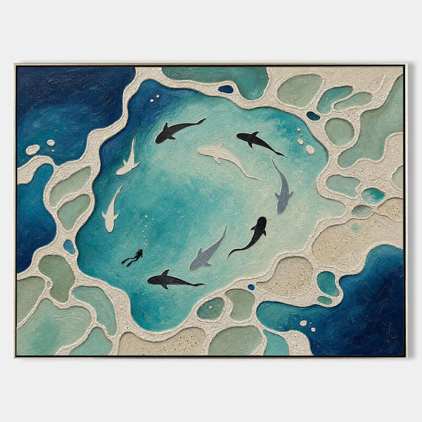 Circling Fish in a Turquoise Lagoon