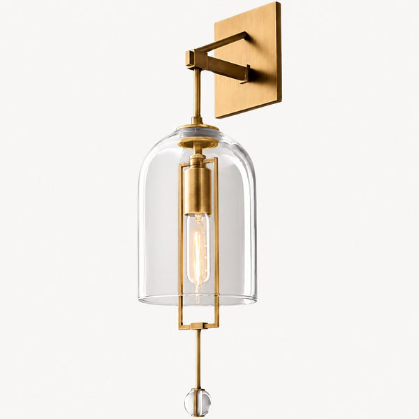 Clear Blown Glass Bell Wall Sconce