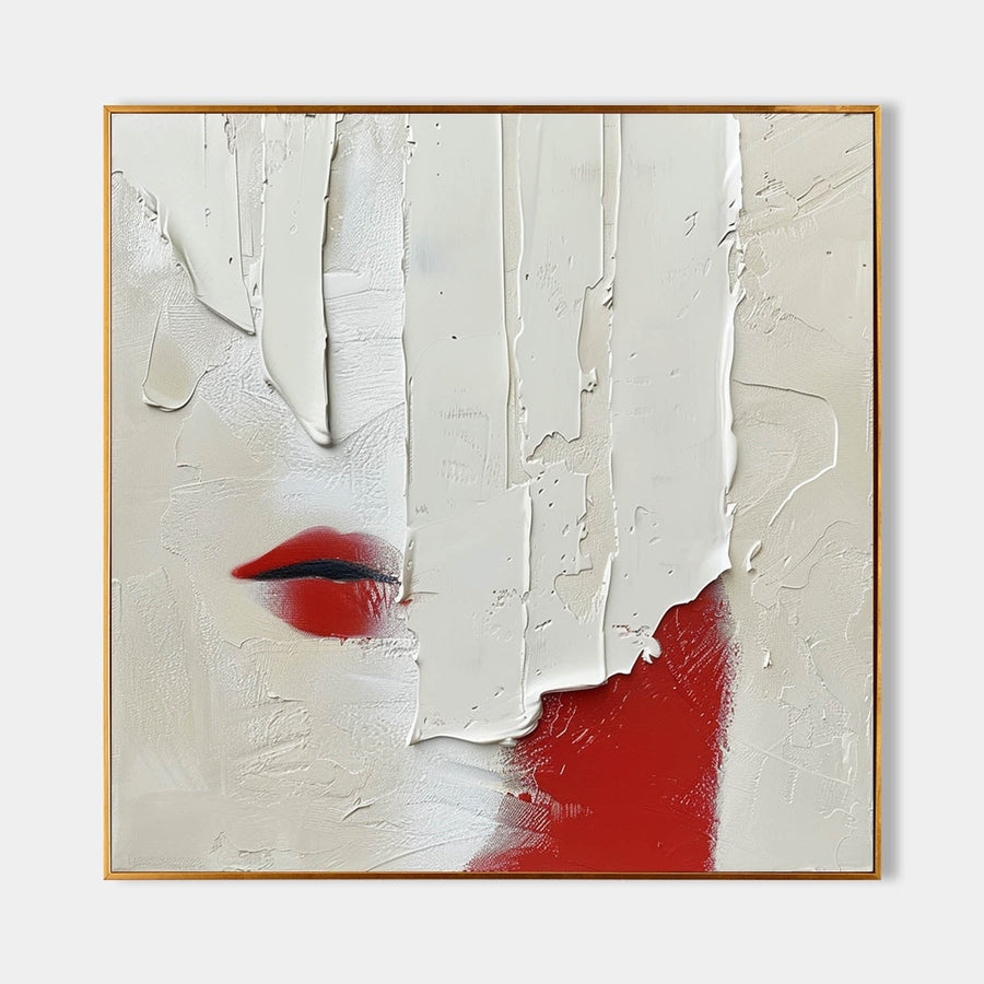 Closed Red Eye in White Plaster