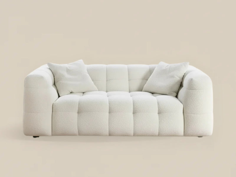 Cloud Sofa Upholstered in White Bouclé – For Contemporary Living Rooms
