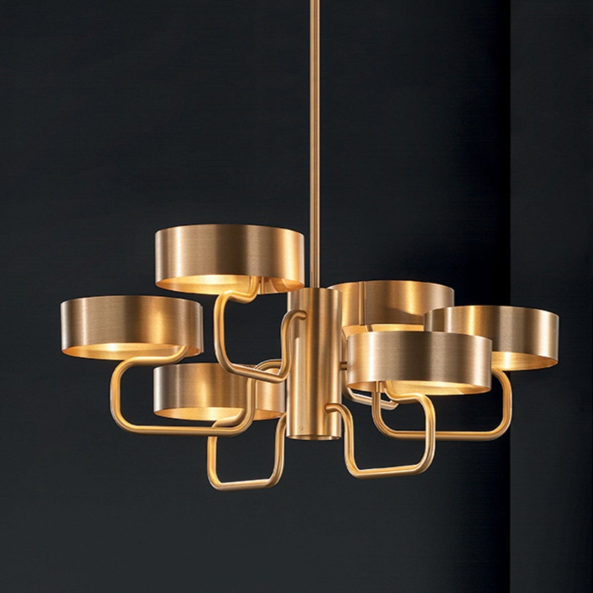 Cluster Glass Diffuser Brushed Gold Chandelier