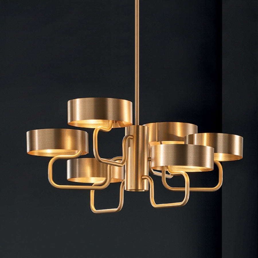 Cluster Glass Diffuser Brushed Gold Chandelier